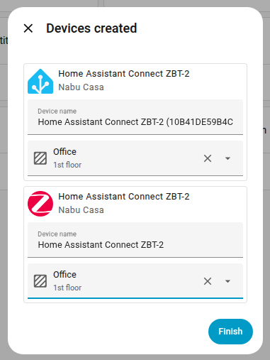 Add devices to area