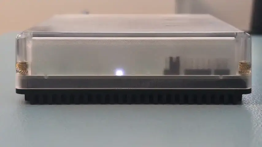 Clip showing the 3 LEDS on Home Assistant Green